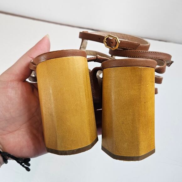 Louise et Cie Leather Strappy Block Heeled Sandals Leeba Women's 9.5 Party Work - Picture 6 of 12